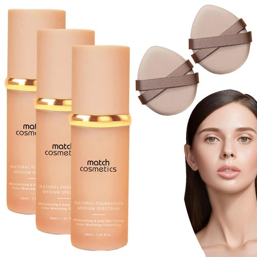 Match Cosmetics Foundation, Match Foundation 4 in 1, Foundation 4 in 1 - Medium Spectrum, Ultrablend 4 in 1 Foundation, 4 in 1 Foundation Liquid with Spf 50, 4 in 1 Concealer, Moisturizer-3pcs