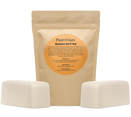 Raw Mango Butter 2 lbs - 100% Pure Natural Unrefined for Skin & Hair Care | DIY Soap Making & Body Butters