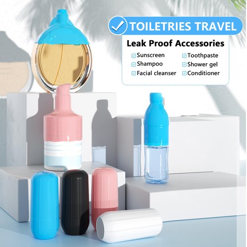 Skyconser 4 Pack Travel Essentials Silicone Bottle Covers, Cruise Ship Essentials,Travel Essentials for Women Men,Elastic Sleeves for Leak Proofing,Travel Size Toiletries,Accessories Luggage