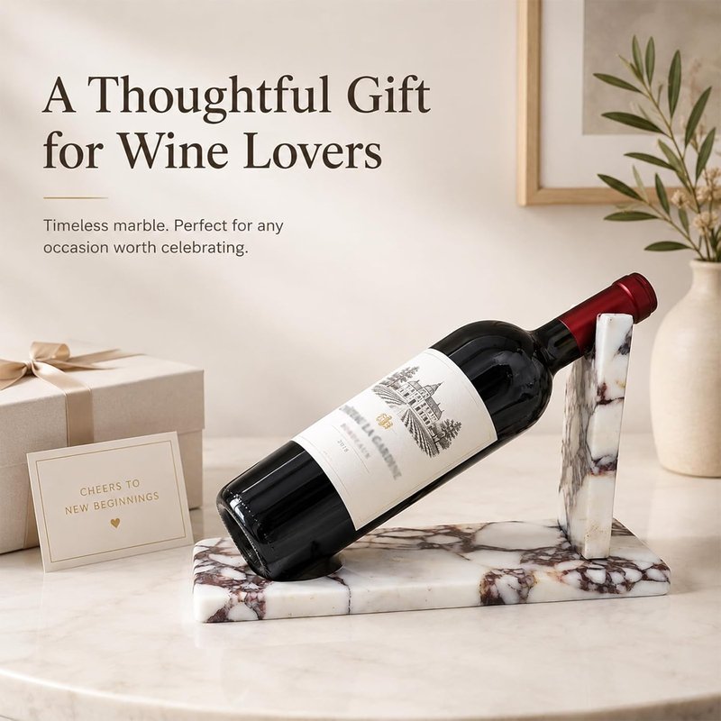 Modern Marble Wine Holder Stand - Elegant Single Bottle Wine Rack for Stylish Home Decor | Perfect Gift for Wine Enthusiasts