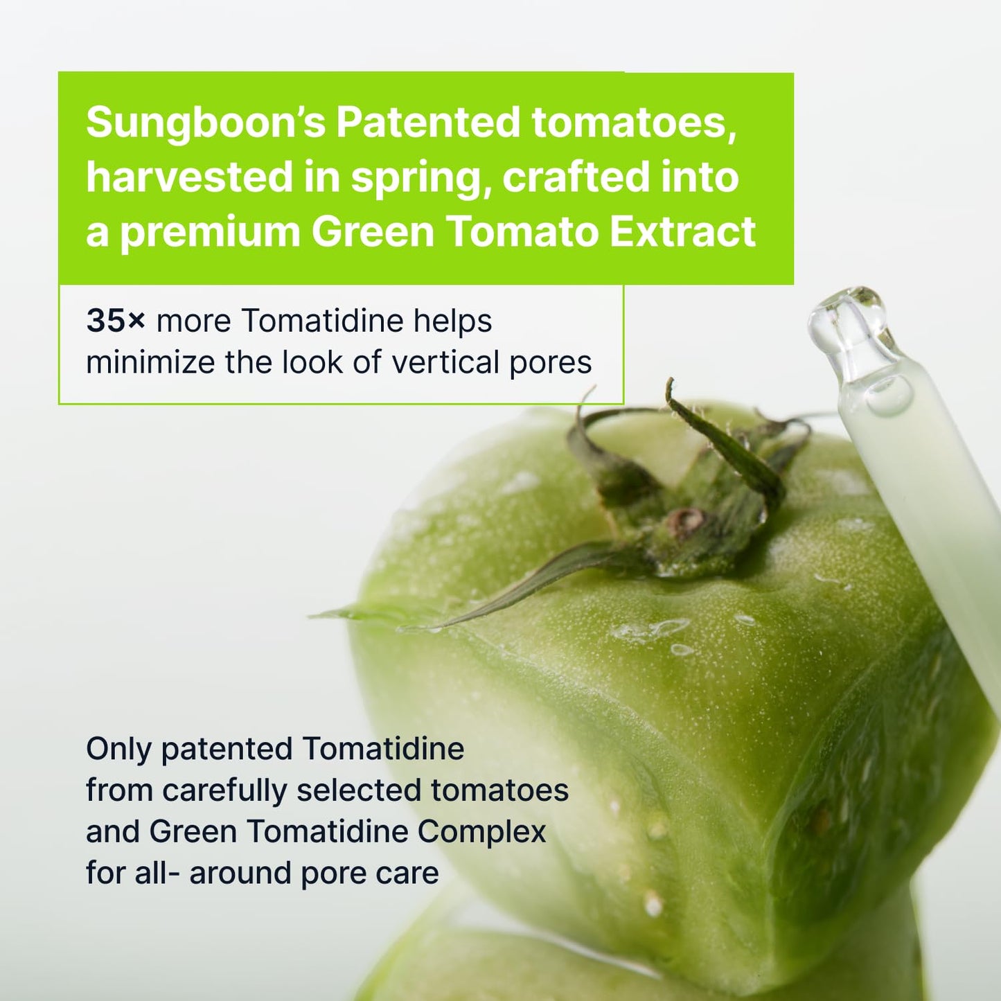 SUNGBOON EDITOR Green Tomato NMN Pore Minimizing Ampoule, Firming Pore Minimizer Serum with NMN, Niacinamide & Green Tomato Extract, Lightweight Korean Skincare for Sensitive Skin, 1.35 Fl Oz
