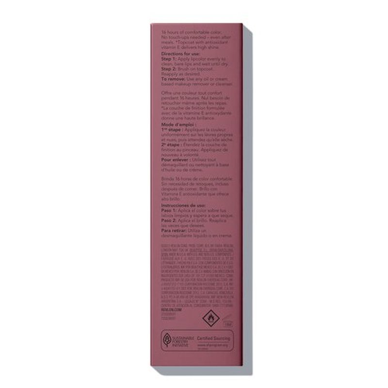 Revlon ColorStay Overtime Liquid Lipstick with Clear Lip Gloss, Lip Makeup Stocking Stuffers for Women, With Vitamin E, 370 Everlasting Rum, 0.07 Oz