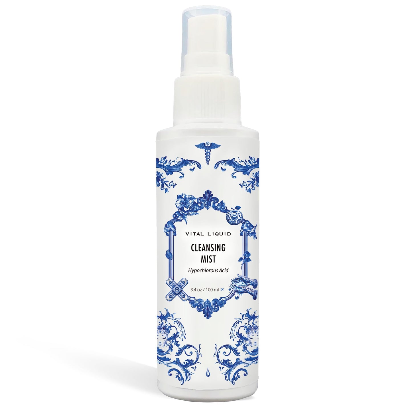 Vital Liquid Hypochlorous Acid Spray – 3.4oz Travel Size HOCl Facial Mist & Daily Cleanser for Sensitive Skin | Clarifying & Calming Toner for Redness, Irritation & Breakout-Prone Skin