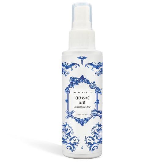 Vital Liquid Hypochlorous Acid Spray – 3.4oz Travel Size HOCl Facial Mist & Daily Cleanser for Sensitive Skin | Clarifying & Calming Toner for Redness, Irritation & Breakout-Prone Skin