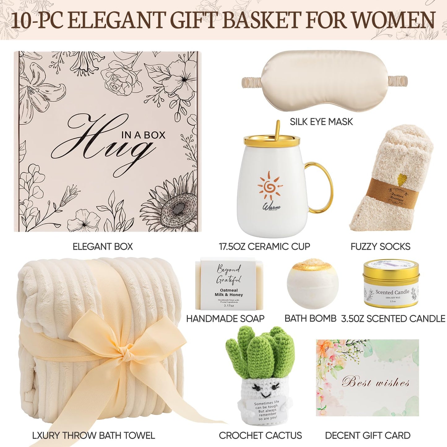 Self Care Basket Gift for Women: Get Well Soon After Surgery Sympathy Spa Set Baskets Gifts for Woman Girls - Birthday Mothers Day Unique Body Care Box Sets Presents for Her Mom Friends Sister Wife