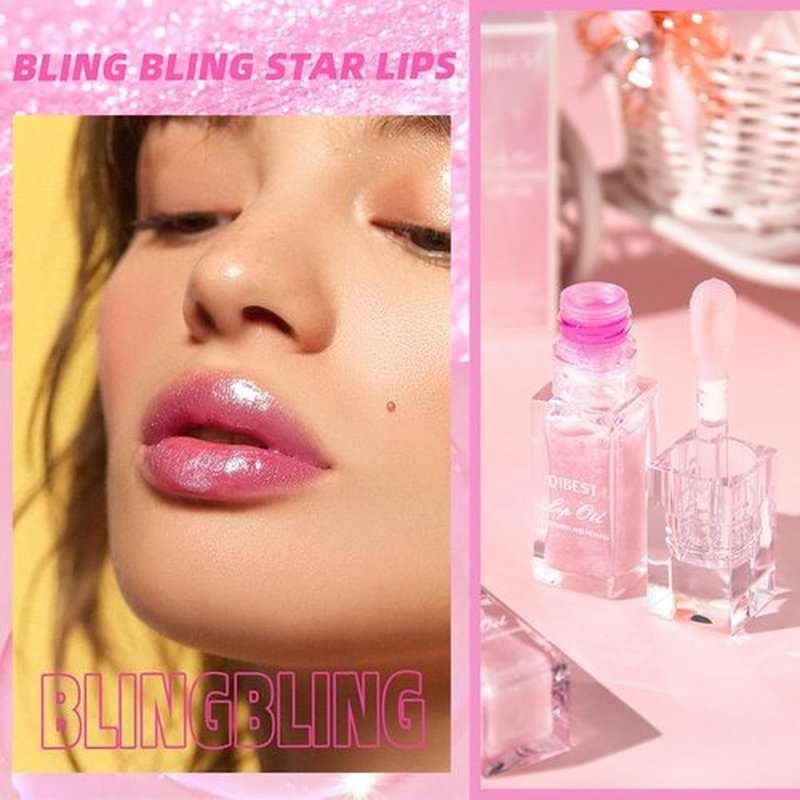 Hvecom Magic Color Changing Lip Oil Ph, Glitter Moisturizing Lip Glow Oil, Upgraded Big Brush Head Warm Change Lip Gloss, Long Lasting Nourishing Plumping Glimmer Glow Lipstick Lip Tint (04#)