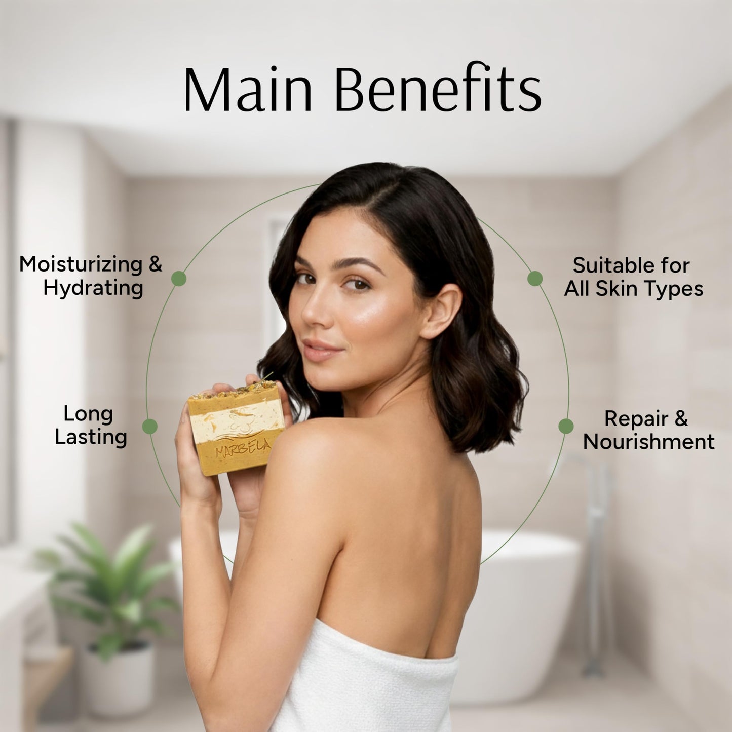 Marbela Cosmetics Handmade Soap Bar - Made in USA, Vegan Friendly, Palm Oil Free, Natural Bar Soap - Face & Body Soap for Daily Skin Care, Moisturizing & Nourishing - 3.5 oz (Chamomile Sunset)