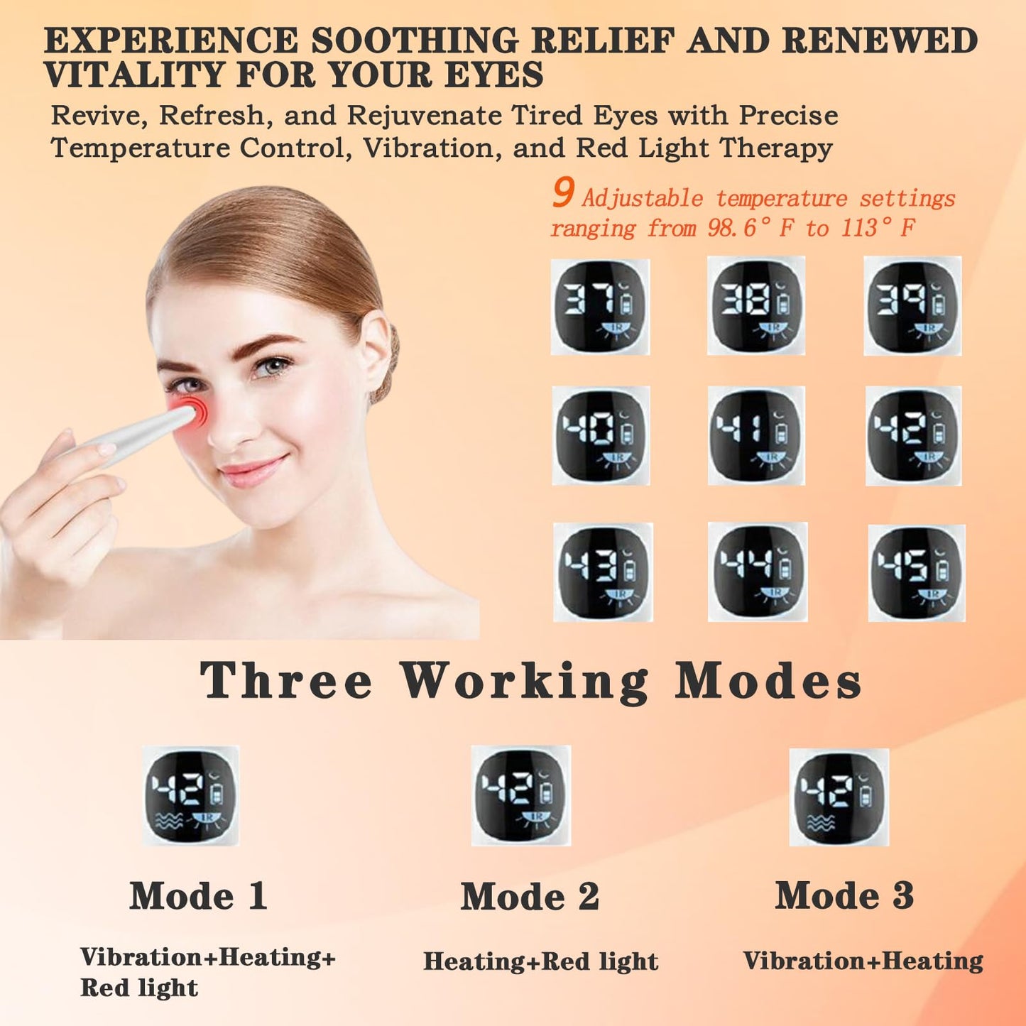 Vowleike Heated Eye Wand, Pure White