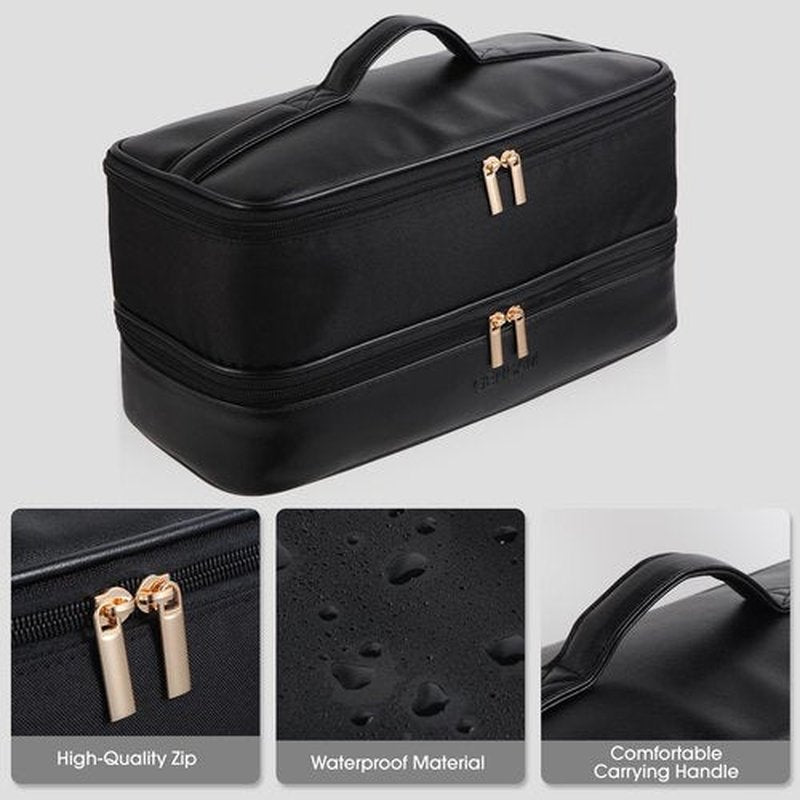 GENCAM Double-Layer Airwrap Travel Case for Shark Flexstyle, Carrying Case for Shark 430/440 Flexstyle, Travel Bag for Shark Flexstyle/Dyson Airwrap Styler and Attachments (Black)
