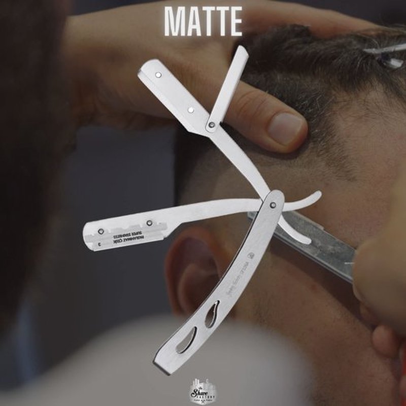 The Shave Factory Straight Edge Razor Kit (Matte / 100 Derby Premium Single Edge Razor Blades)
