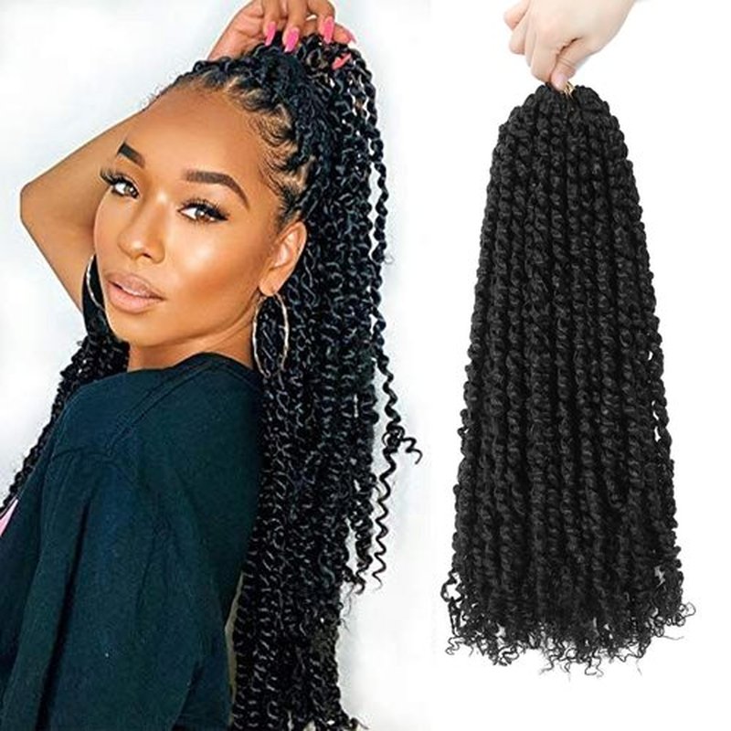 Roalnce Passion Twist Crochet Hair Pre-twisted Hair Extensions Pre Looped Synthetic Braids for Black Women 8 Packs 8 Packs 18 Inch