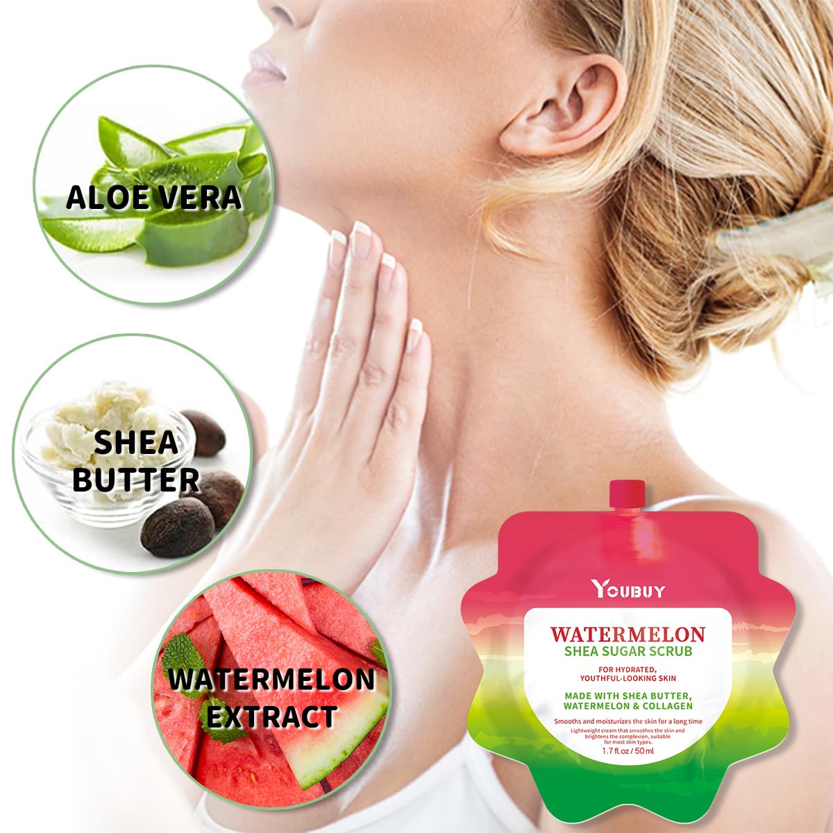 Watermelon Facial Scrub Cream,Watermelon Face Scrub,Daily Facial Scrub - Gently Exfoliates, Cleanses, Removes Dead Skin, Blackheads, Pores and Acne For all Skin Types