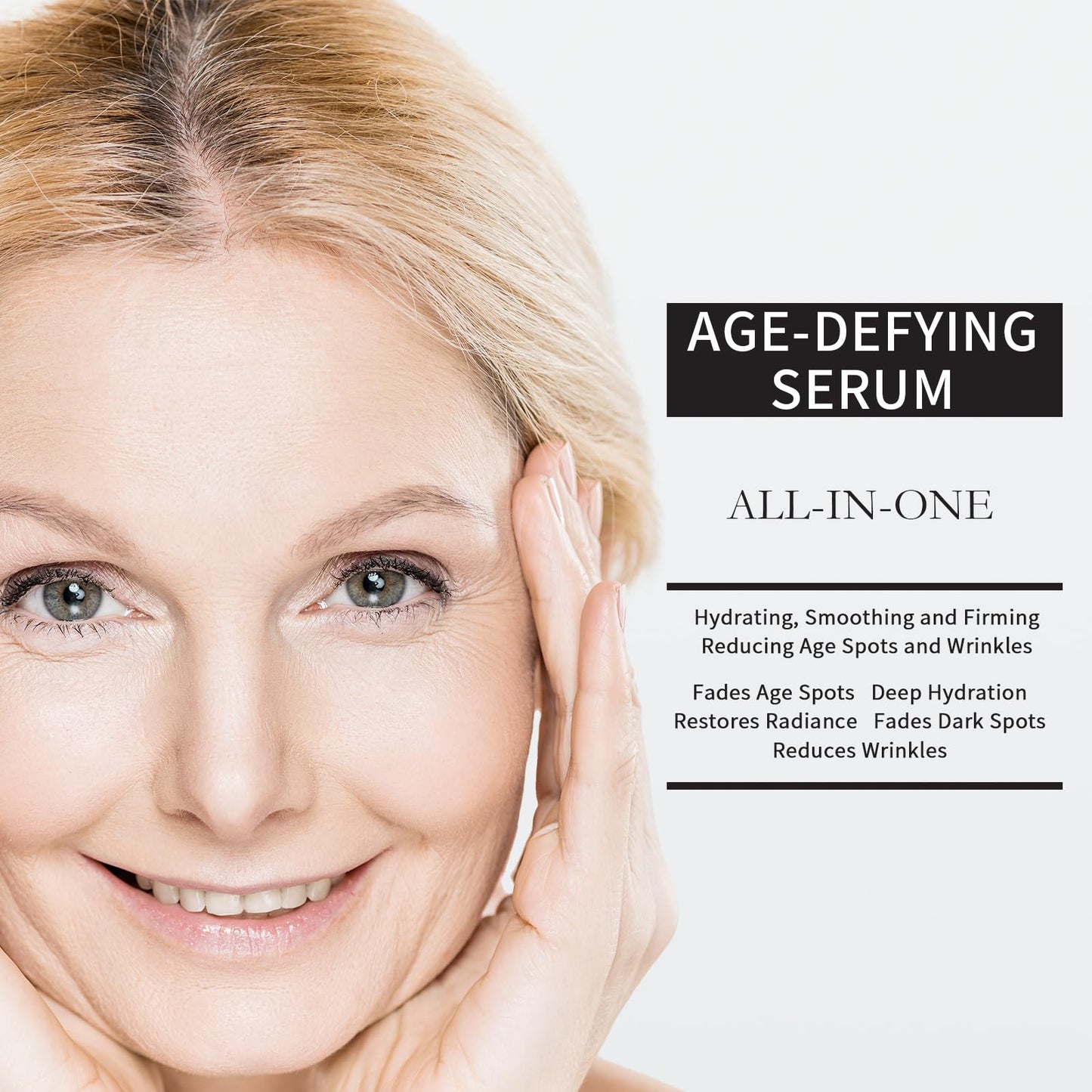 Vitamin C Serum for Face, Brightening & Anti-Aging with Hyaluronic Acid, Vitamin E, Peptides, Collagen - Hydrates, Firms, Lifts, Smooths, 1.7 Fl Oz