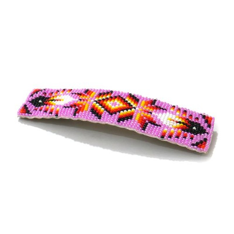 Beaded Hair Clips Native American Style Handmade Collection (Pink)