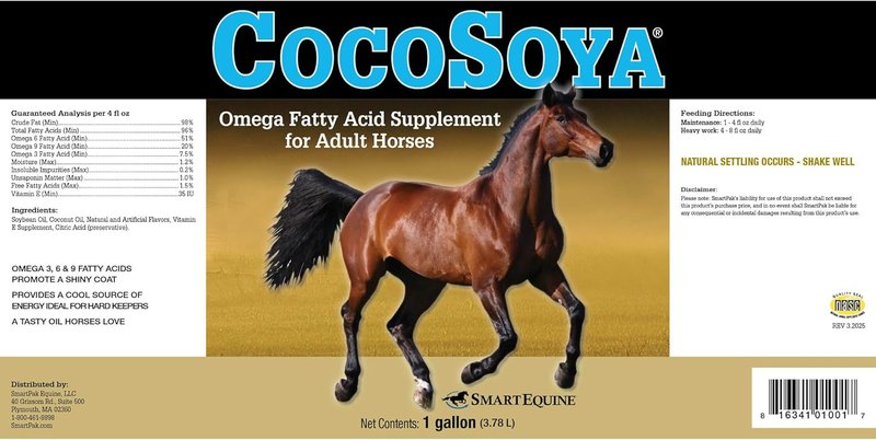 CocoSoya Oil for Horses - Nourishing Skin & Coat Care | Soybean & Coconut Oil Blend | 1 Gallon