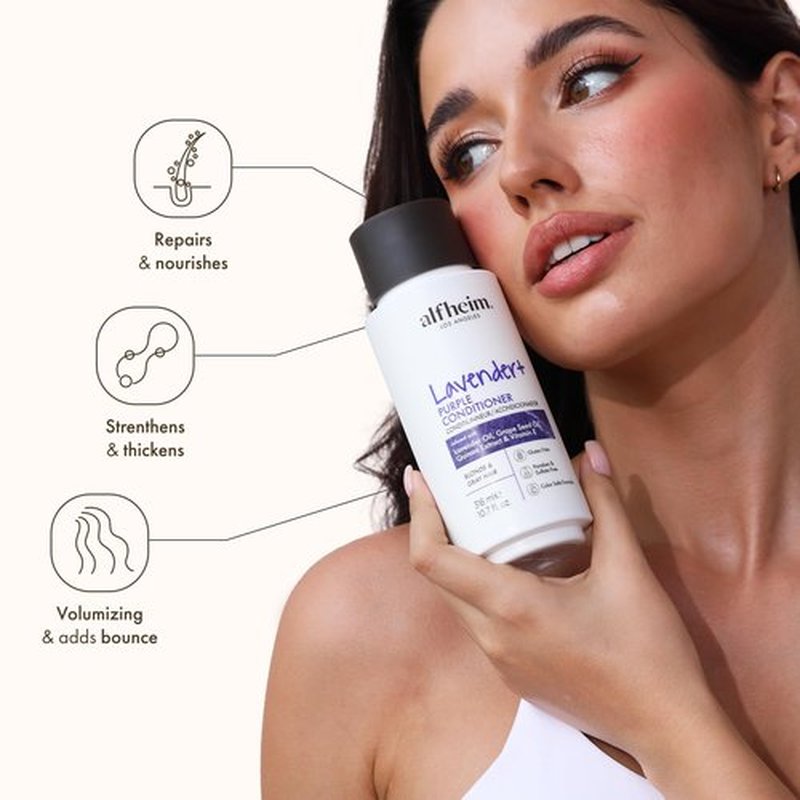 ALFHEIM Lavender PURPLE CONDITIONER for 'Lavender Oil 、Grape Seed Oil、Quinoa Extract&Vitamin E, Paraben-Free, Sulfate-Free Surfactants