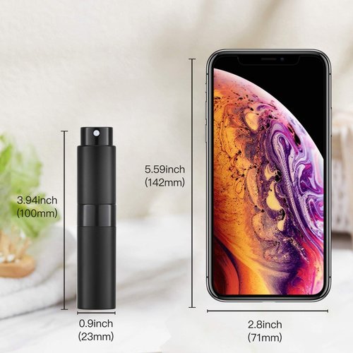 Tekson 8ml Travel Perfume Atomizer Refillable, Mini Cologne Spray Bottle Empty, Small Aftershave Portable Sprayer for Liquid Dispenser