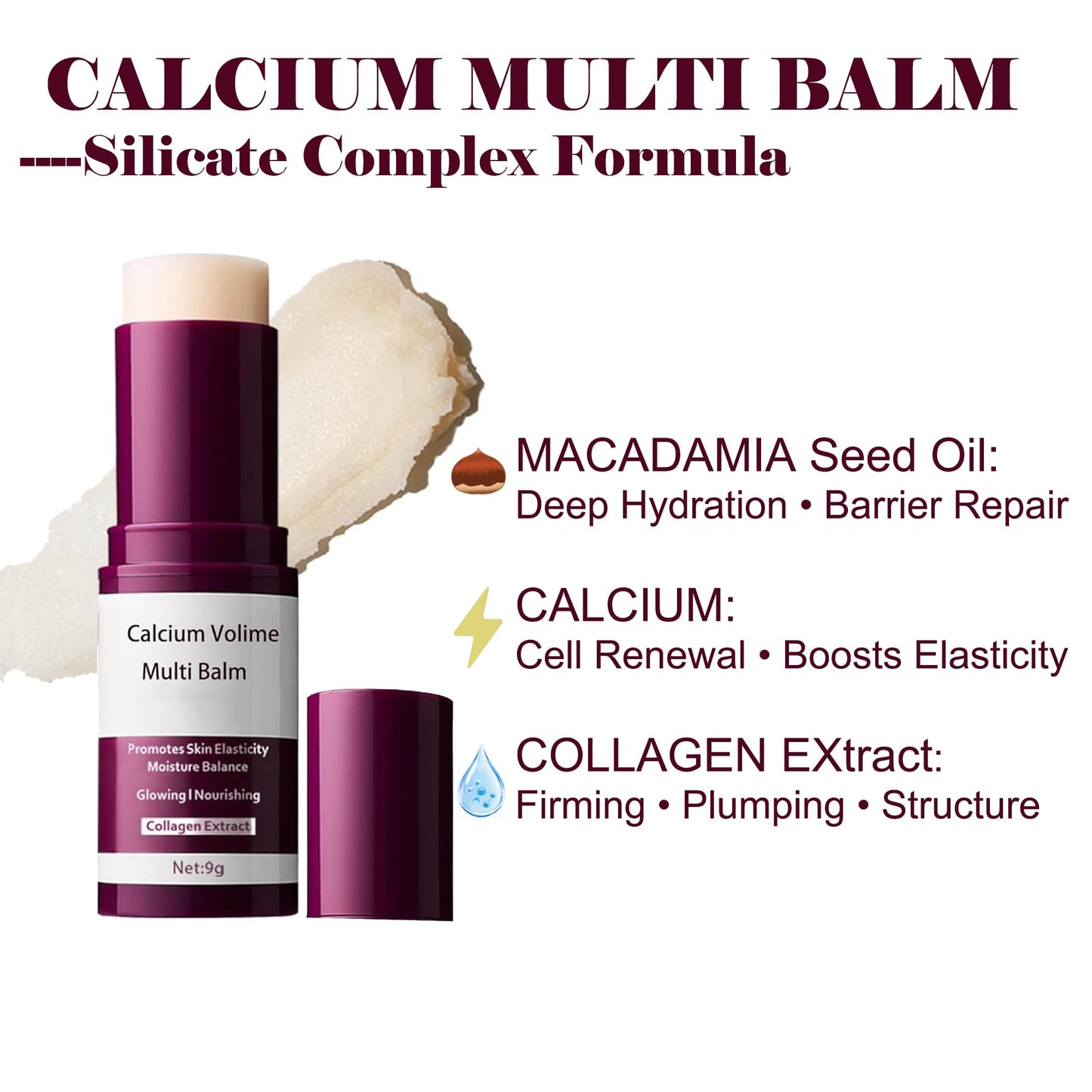 Reepic Cosmer 2-Pack Calcium Multi Balm Stick -Collagen Moisturizing Balm Stick for Face,Eyes & Neck, Anti-Wrinkle Eye Cream, Wrinkle Core Sticks For Firming Skin,Hydrating,Anti-aging