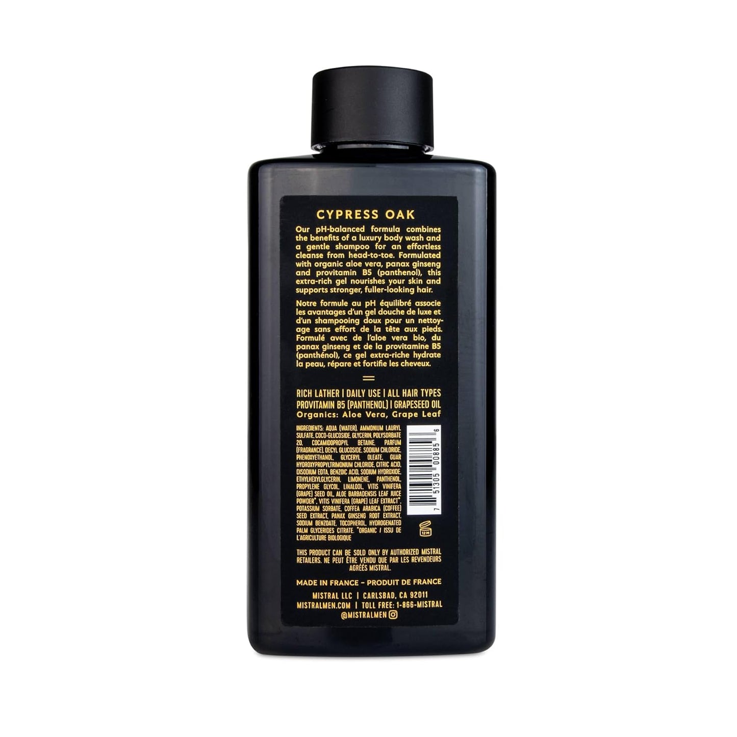 Men's 2-in-1 Body Wash & Shampoo - Black Amber, 13.5 oz | Natural, SLS & Paraben Free