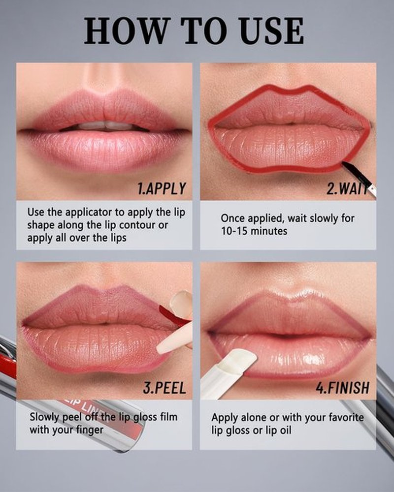 Peel Off Lip Liner Stain, Long Lasting Peel Off Lip Stain Tattoo Lip Gloss Lipstick,Waterproof Stay On All Day, Transfer-Proof,High Pigmented Matte Finish Peel Off Lip Stain Makeup for Women,Nude Pink