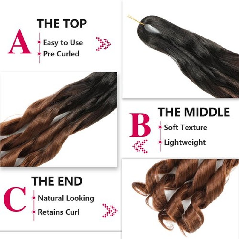 French Curly Braiding Hair 18 Inch 8 Packs - Pre Stretched Bouncy Braiding Hair- Loose Wavy Braiding Hair Synthetic Hair Extensions For Black Women (18 inch 8 packs OT30)