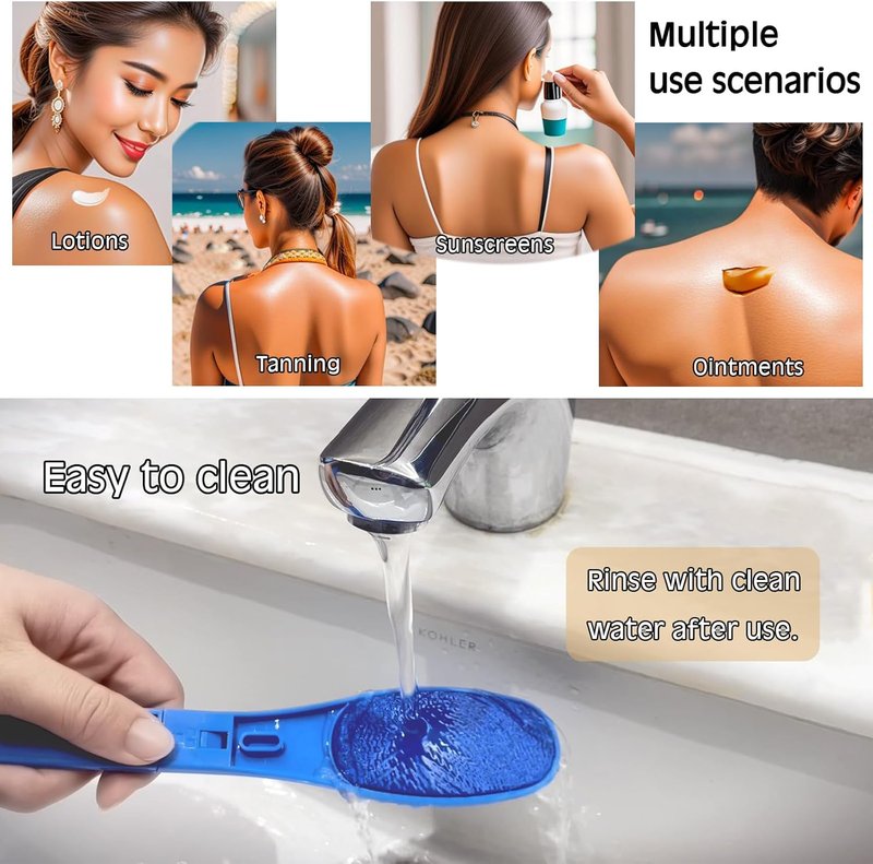 Back Scratcher & Lotion Applicator - Long Handled Sponge for Seniors | Daily Living Aid