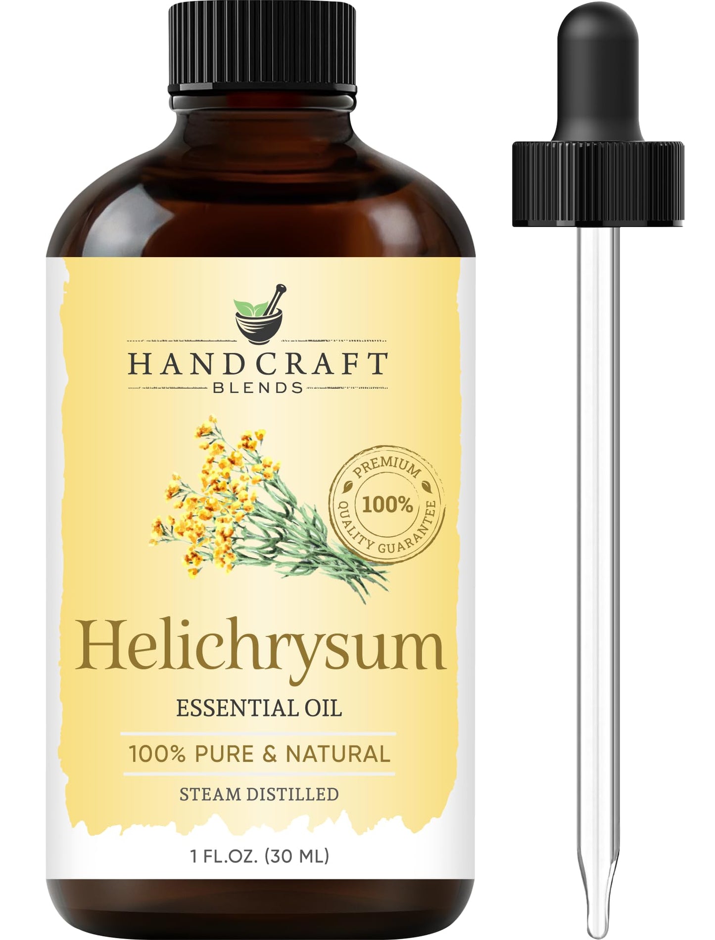 Handcraft Blends Helichrysum Essential Oil – 1 Fl Oz – 100% Pure and Natural – Premium Grade Essential Oil for Diffuser and Aromatherapy, Skin, Massage, Candle and Soap Making Fragrance