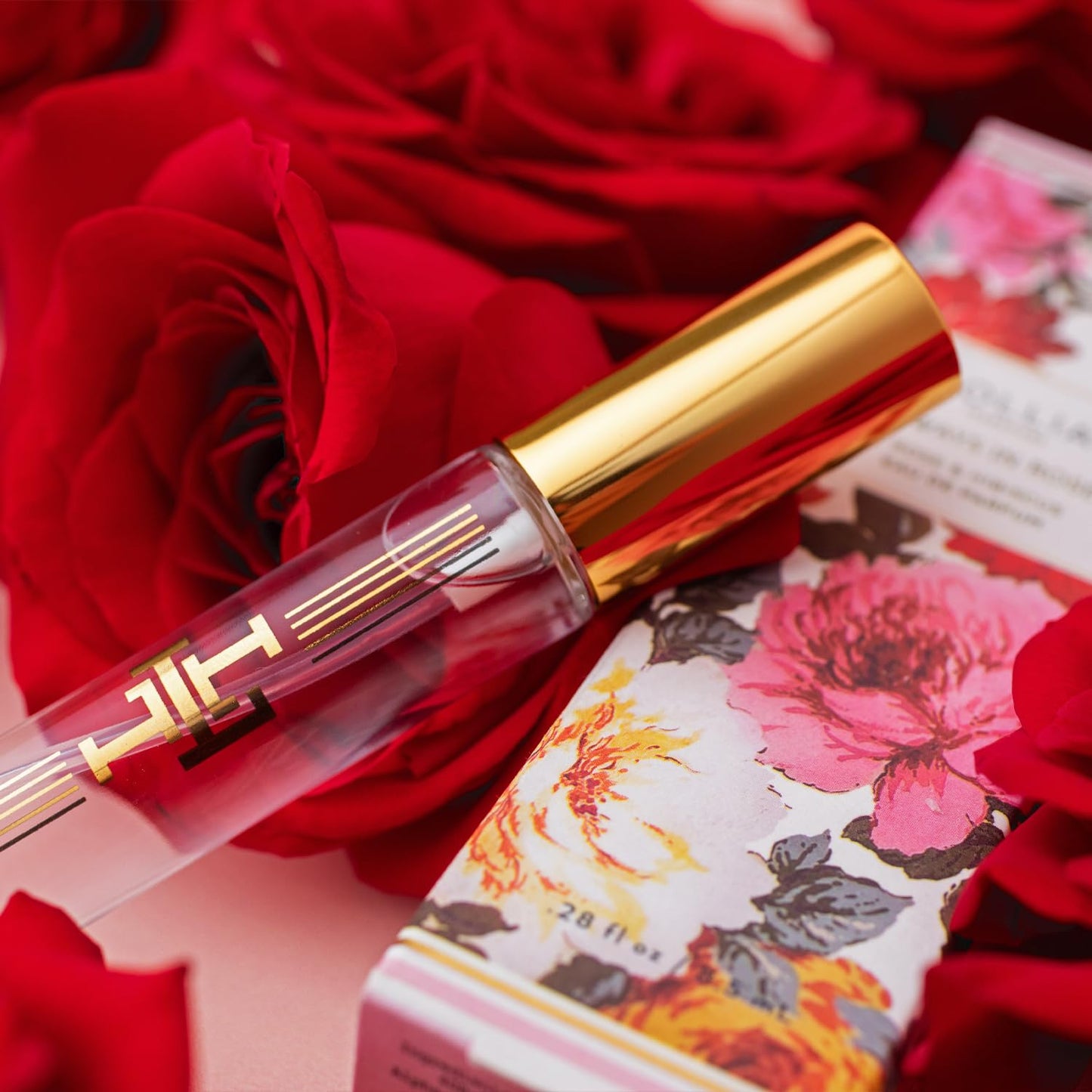 LOLLIA Always in Rose Travel Eau de Parfum, .28 fl. oz. - Rose & Hibiscus Beautifully Captivating Women's Fragrance, Travel Size Perfume Spray