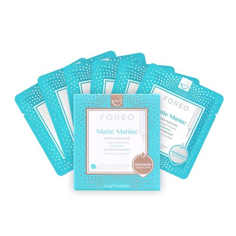 Matte Maniac Advanced Collection 2.0 UFO-Activated Facial Mask - Hydrating Facial - Beauty & Personal Care - Witch Hazel & Charcoal - For All Skin Types & Blemish-prone - Oily Skin - 6 pcs in Pack