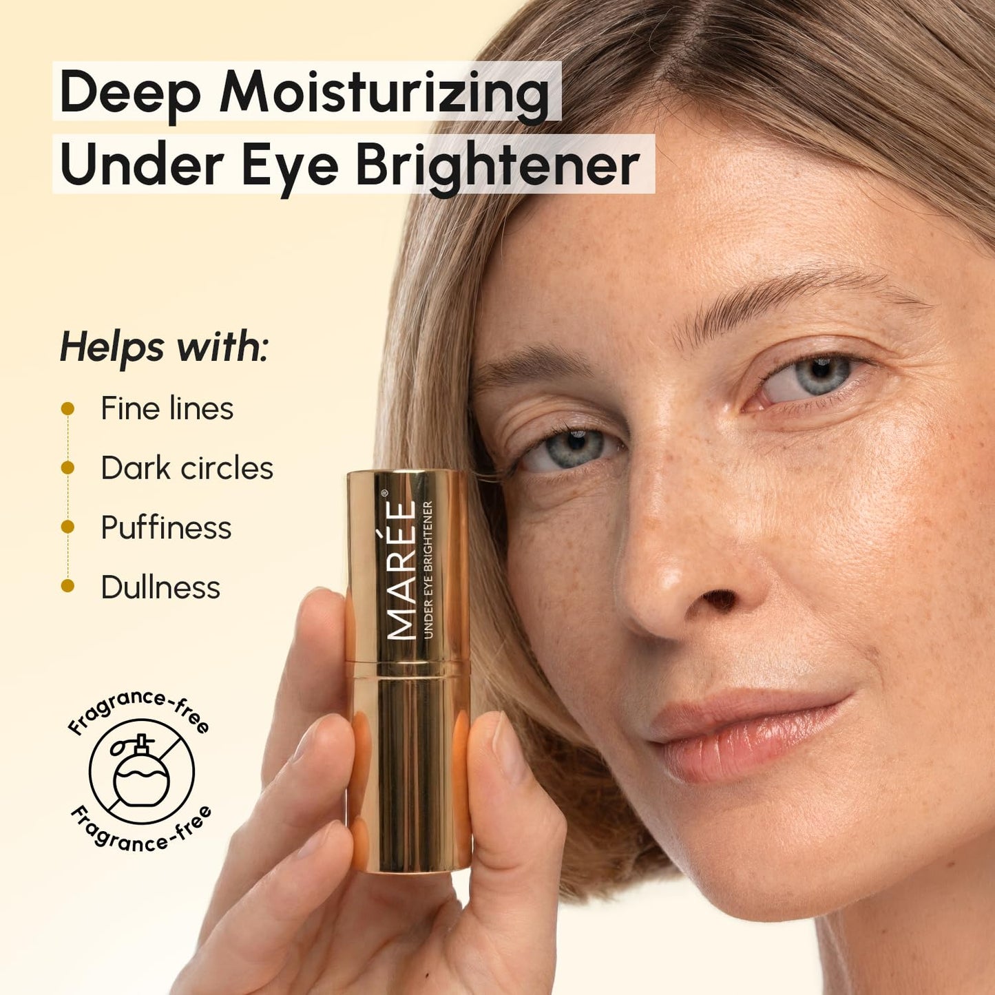 MAREE Under Eye Balm Stick with Retinol & Ceramide Complex – Facial Moisturizer for Dark Circles & Wrinkles – Under Eye Brightener Stick, Anti-Wrinkle Hydrating Face Skincare - 0.28 Ounce