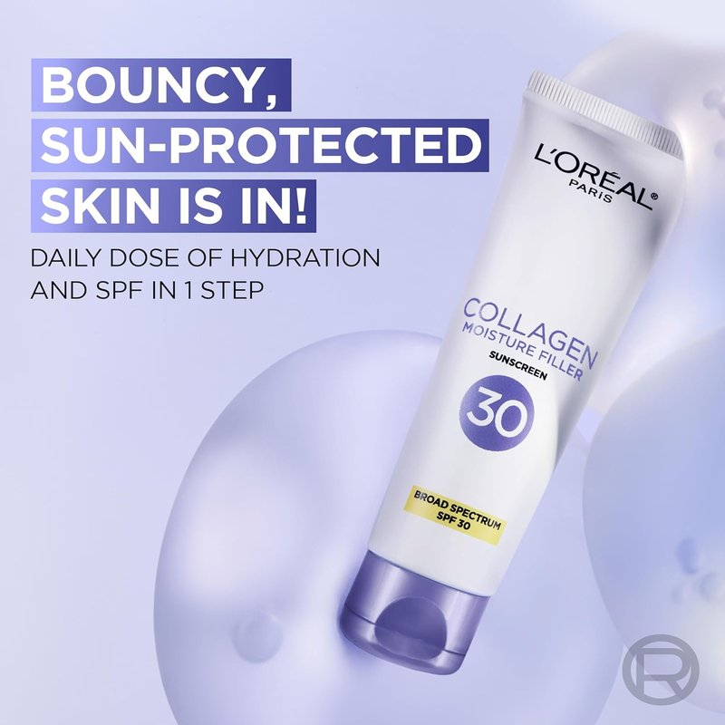 L'Oreal Paris Collagen Moisture Filler Face Cream - Anti-Aging Daily Moisturizer with SPF 30 | Includes Serum Sample