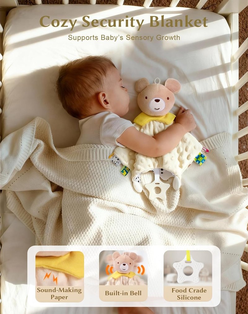 Baby Shower Gift Basket | Essential Newborn Gift Set with Diaper Caddy, Security Blanket, Hat, Bib, Socks & Mittens - Perfect for Boys & Girls