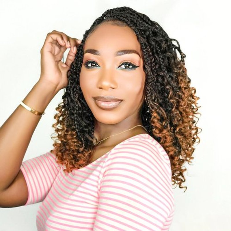 Fulcrum Goddess Box Braids Crochet Hair 14 Inch, 9 Packs Box Braids Crochet Hair for Women, Crochet Braids with Curly Ends (14Inch, T30#)