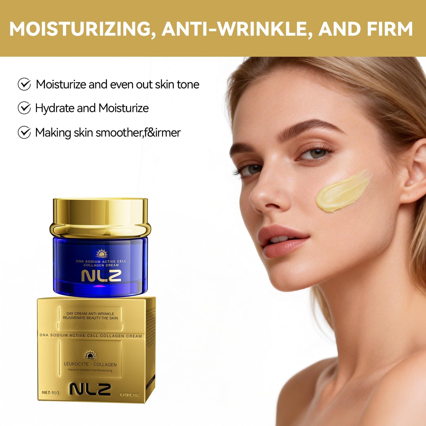 Collagen Face Cream With Niacinamide, Face Moisturizer Hydrating Facial Cream, Lightweight Neck Cream Collagen Day & Night Cream 50 g | 1.76 oz
