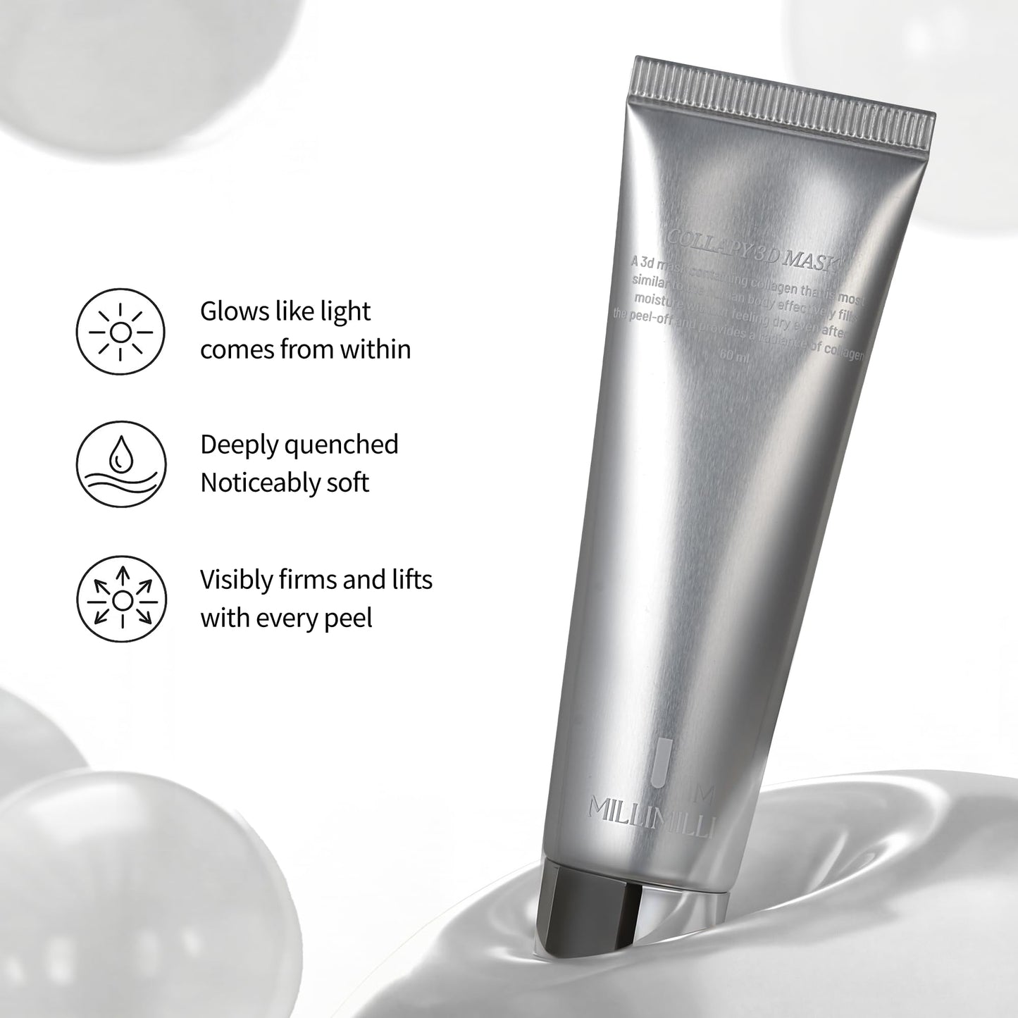 Collapy 3D Mask | Vegan Collagen Peel Off Face Mask with Jelly Brush for Firming & Glowing Skin | 500 Dalton Hydrolyzed Collagen | Reduces Sagging & Dullness | Korean Skin Care | 2.03 fl.oz.