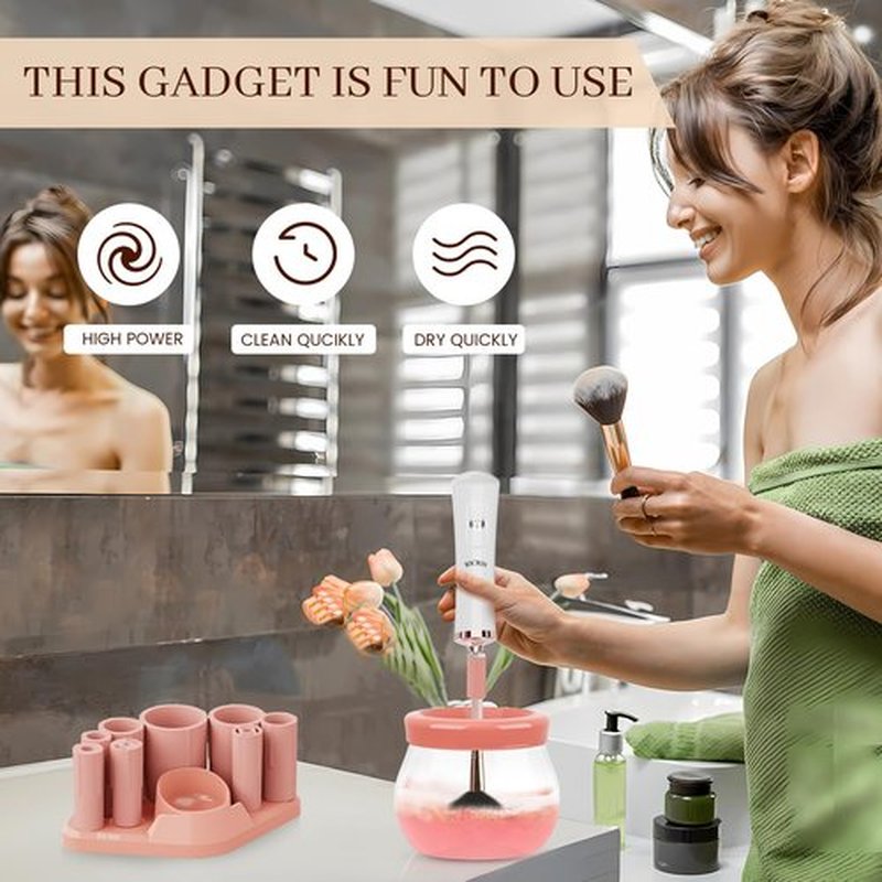 RICRIS Electric Makeup Brush Cleaner Machine - Ultra Fast USB Make Up Brush Washer and Dryer - Automatic Cosmetic Brush Cleanser Tool Clean and Dry in Seconds for Beauty Women, Girls