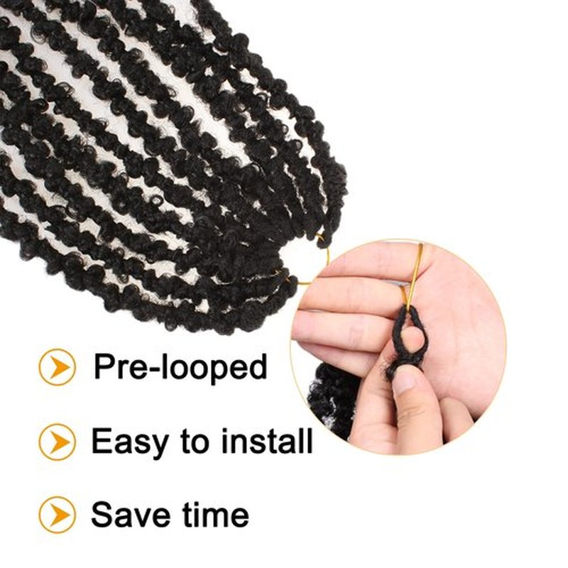 ZRQ 42 Inch Butterfly Locs Crochet Braids Hair Pre-looped Super Long Distressed Locs Synthetic Handmade Crochet Soft Locs Bohomian Goddess Locs Hair Extensions (6 Pack 1B#)