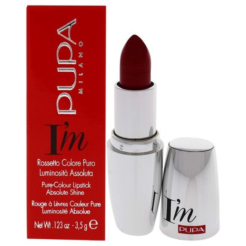 Pupa I Am Pure-Colour Lipstick - 306 Red Pop Milano for Women - 0.123 oz Lipstick