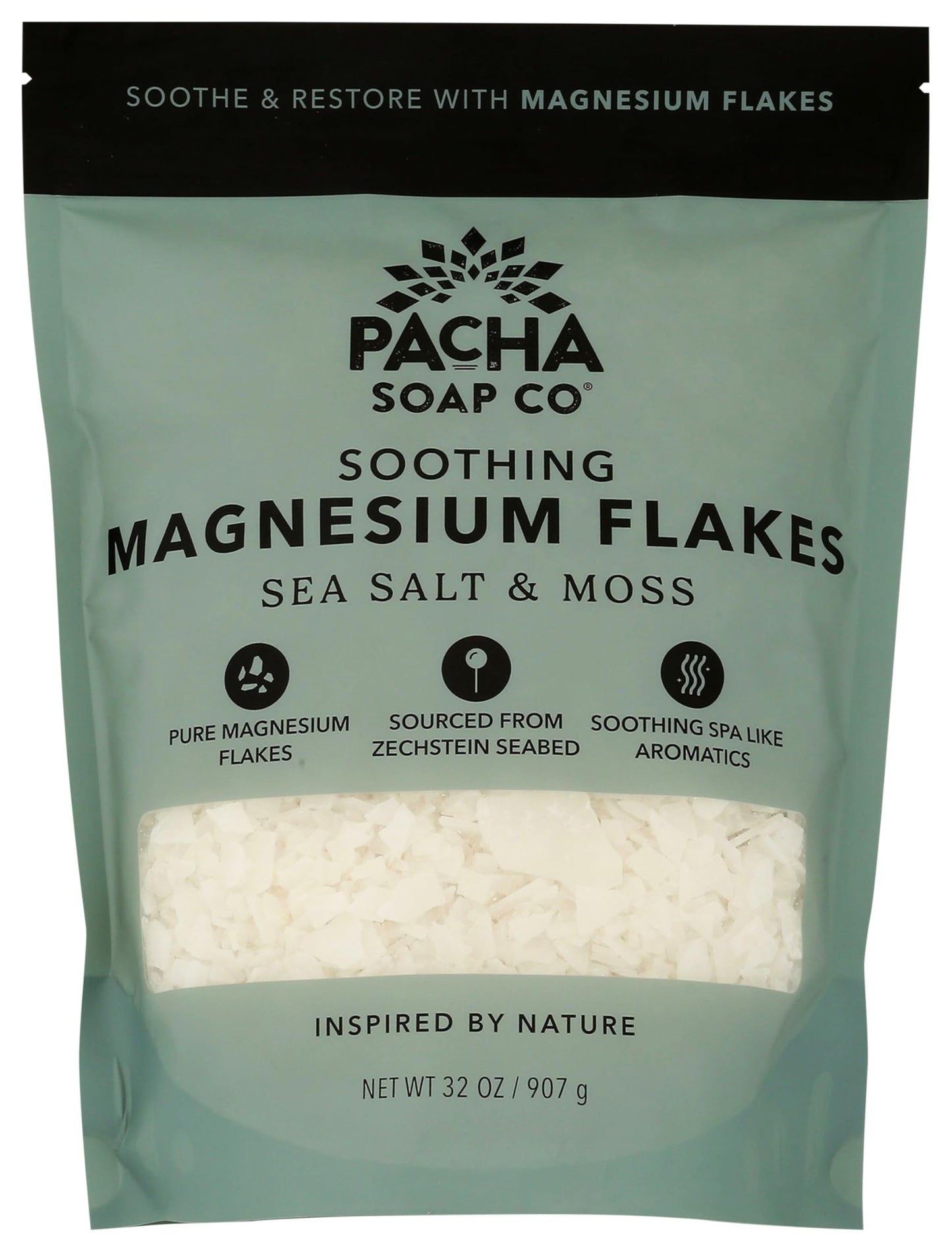 Pacha Soap Sea Salt & Moss Salt Soak Magnesium, 32 OZ