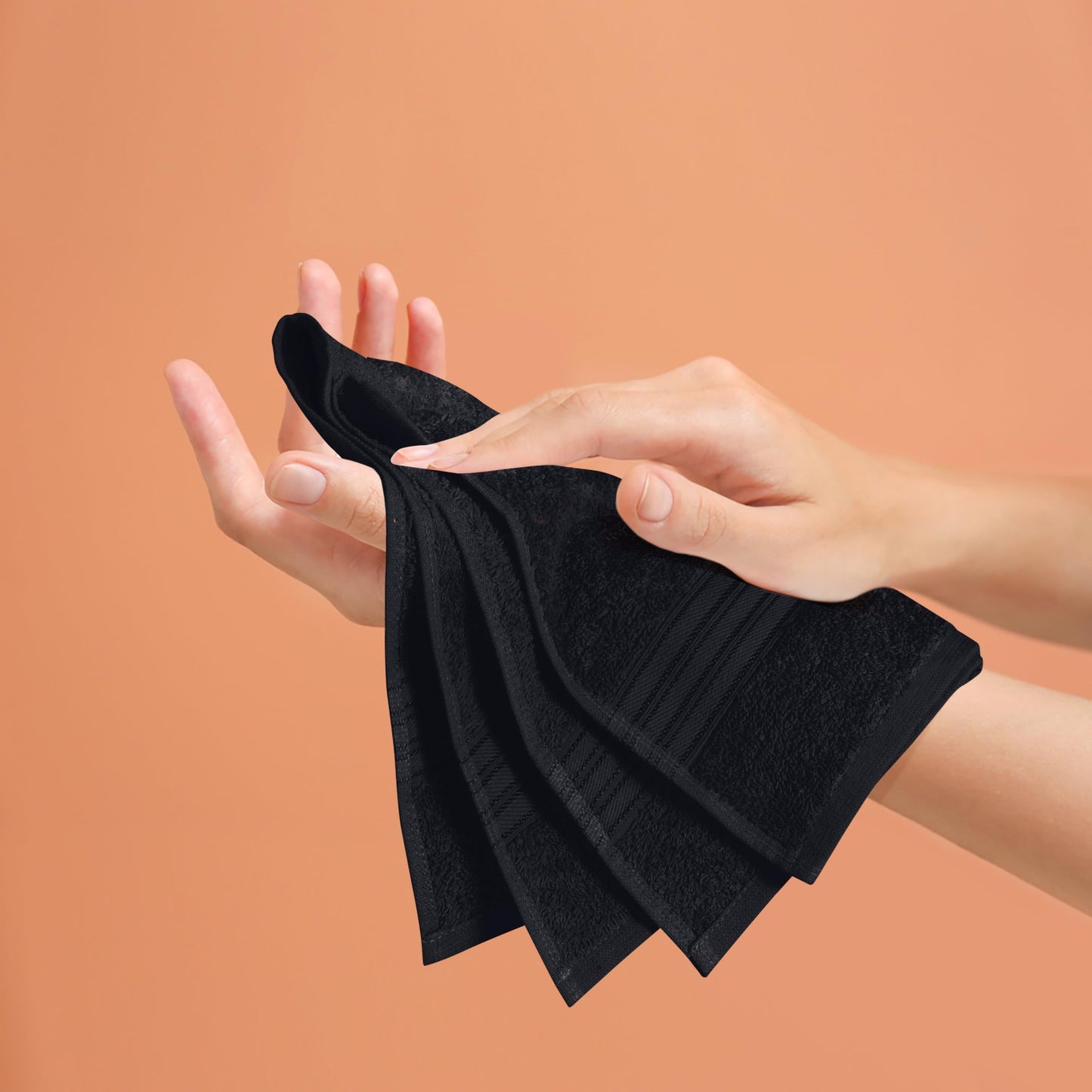 BOUTIQUO Ultra Soft Cotton 6 -Piece Hand Towel Set 16x24 Inch, Ideal for use in Bathroom, Kitchen, Gym, Spa & General Cleaning, Compact & Lightweight Multi Purpose Hand Towels - Jade