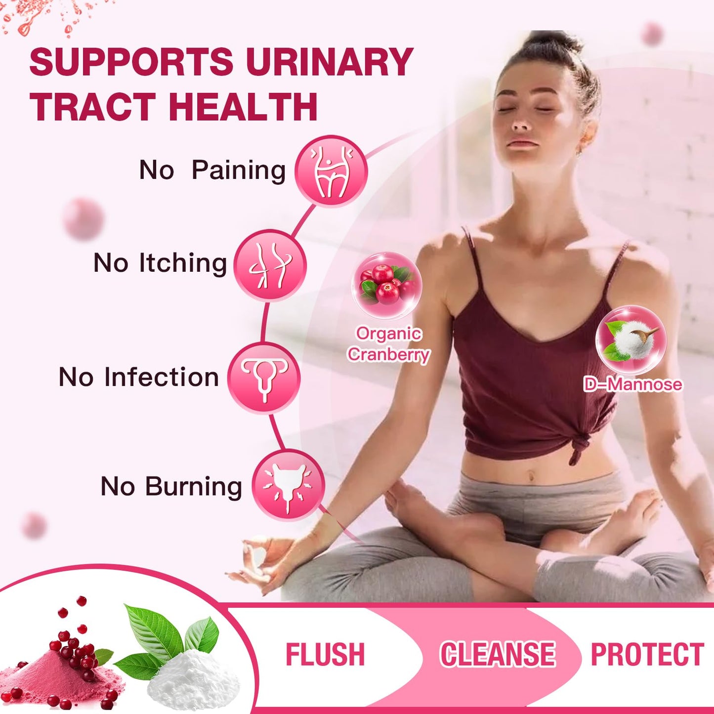 ZEBORA Probiotics for Women, Vaginal Probiotic with Cranberry, Organic Prebiotics, D-Mannose, & Vitamin C - Support Urinary Tract Health, Vaginal pH, & Gut Health - Gluten Free, 90 Vegan Capsules