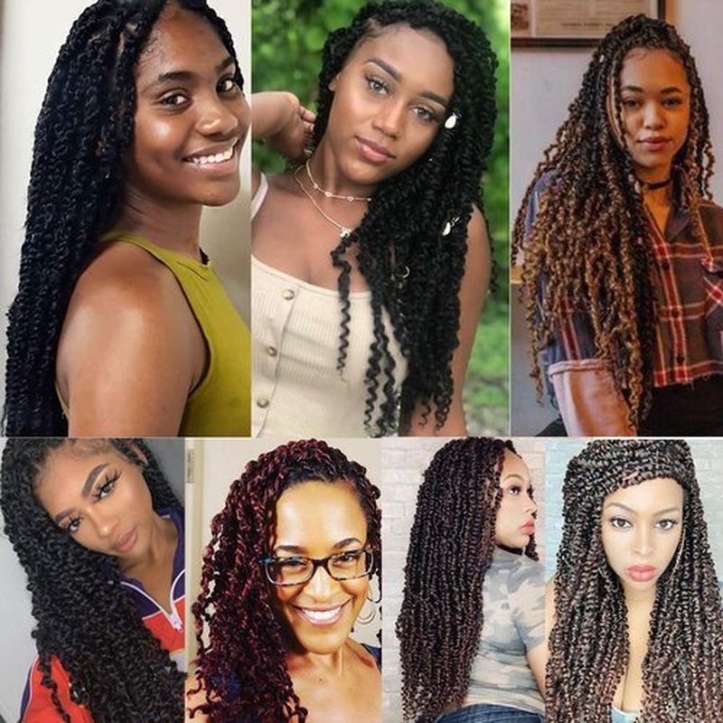 Leeven 22 Inch Pre-twisted Passion Twist Crochet Hair 8 Packs Ombre Red Pre-looped Crochet Braids Hair for Passion Twist Braiding Hair 12 Roots/pack T350# Passion Twists Hair