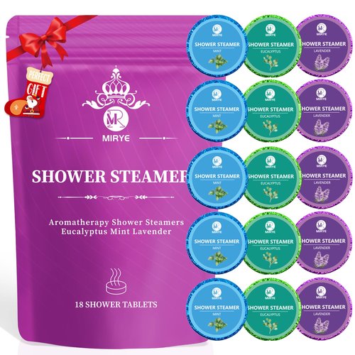 Shower Steamers Aromatherapy Gifts Set for Women, 18-Pack Organic with Eucalyptus Lavender Mint Essential Oil Shower Tablets, Shower Bombs Self Care Gifts for Her, Mom Wife, Lover, Girls