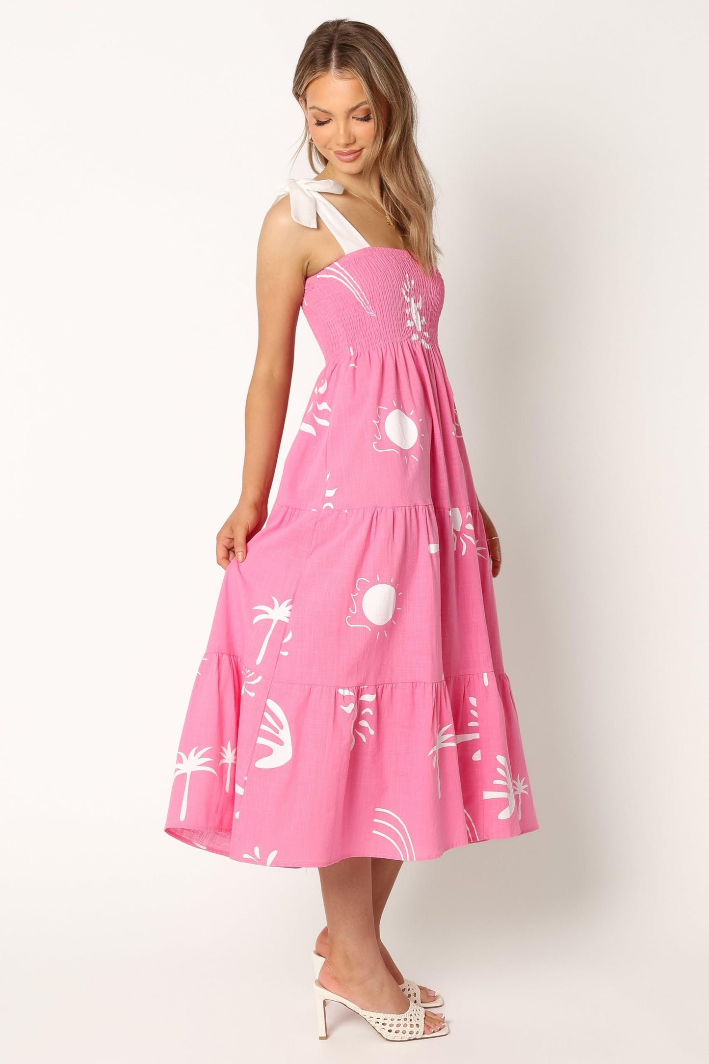 Petal & Pup Sarelle Midi Dress - Hot Pink XS