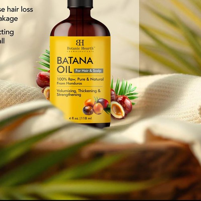 Botanic Hearth Raw Batana Oil for Hair Growth | 100% Pure & Unrefined Oil from Honduras | For Thicker, Stronger Hair - 4 fl oz Set of 2