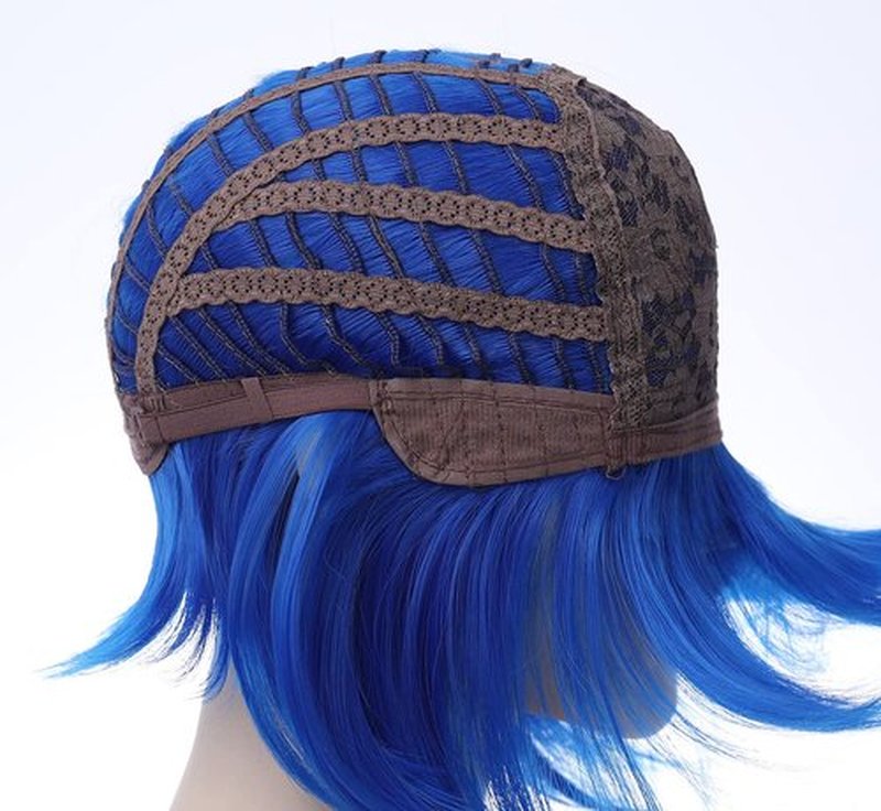 PATTNIUM 12 Inches Blue Bob Wig Short Royal Blue Wig with Bangs Blue Bob Wig for Women and Girls Heat Resistant Synthetic Wig (Royal Blue)