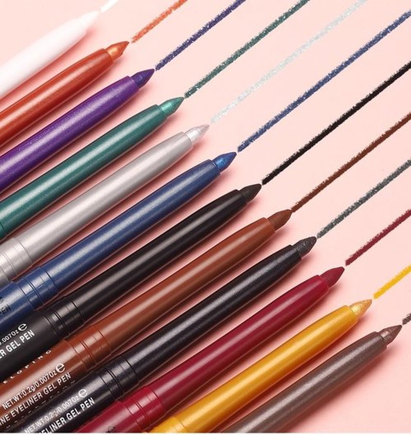 Mefyhtune Reddish Brown Cream Shimmer Eyeliner Pencil Waterproof Retractable Brown Gel Eyeliner Smudge-proof Hypoallergenic Makeup (05#)