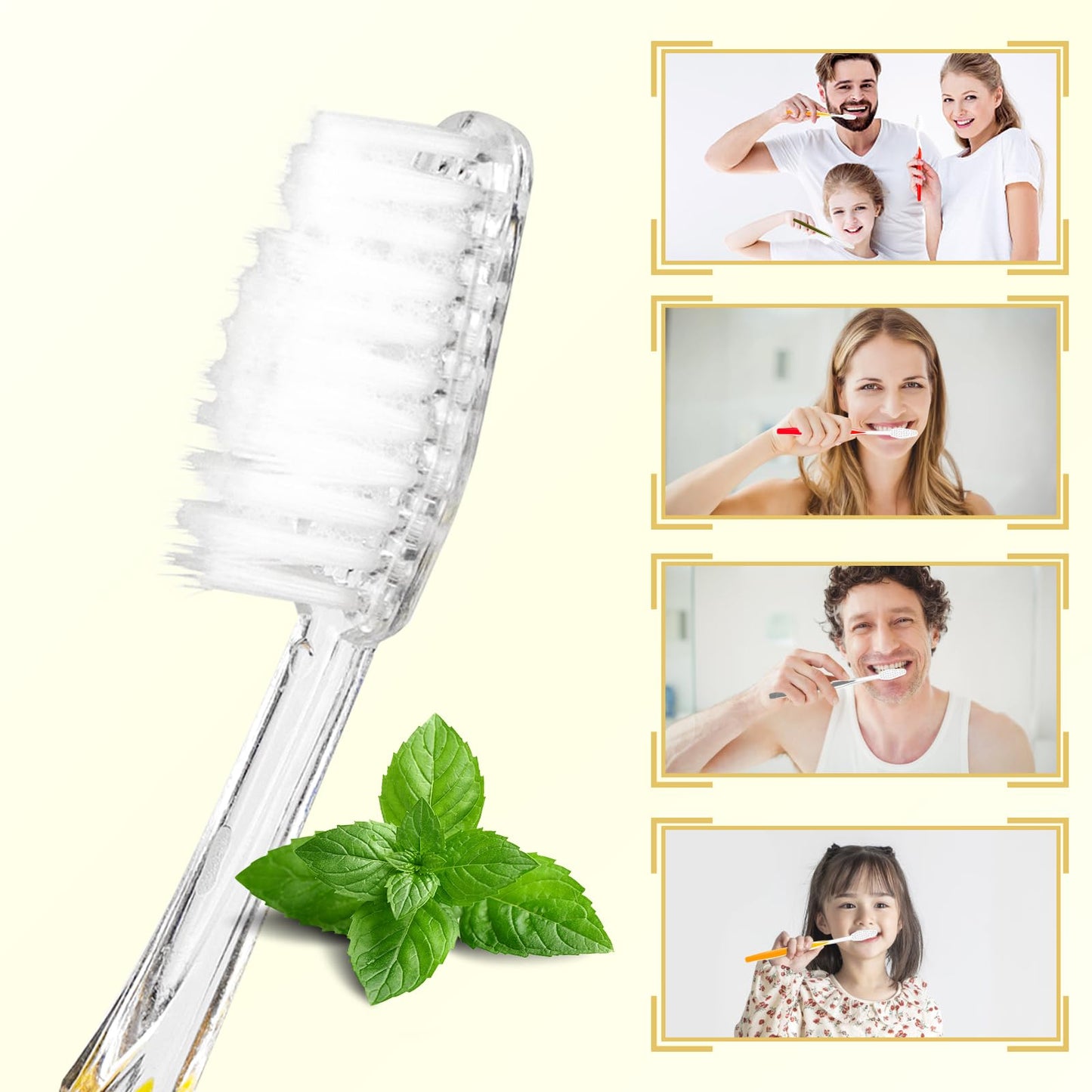 HQSLsund 200pcs Prepasted Disposable Toothbrushes Bulk Individually Wrapped Pre Pasted Soft Bristle Tooth Brush Set Travel Toothbrushes for Homeless Gift Hotel Camping Travel