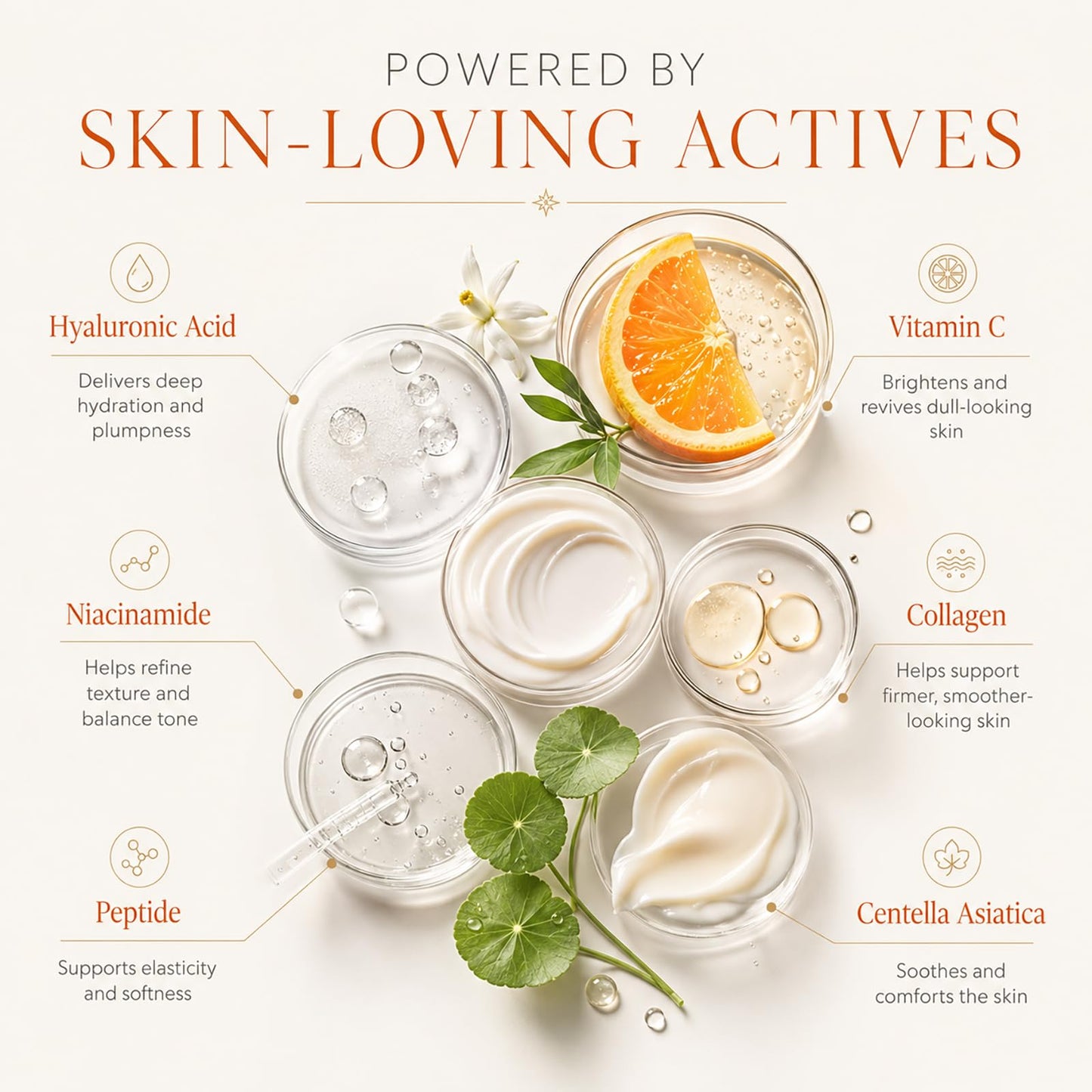 Vitamin C Serum & Collagen Face Cream Set for Face, 2-Step Skincare