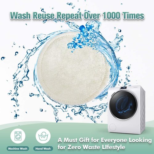 wegreeco Cotton Rounds Reusable -Reusable Makeup Remover Pads - Cotton Cloth for Removing Makeup - Reusable Facial Pads Cotton Rounds (Velour, White)